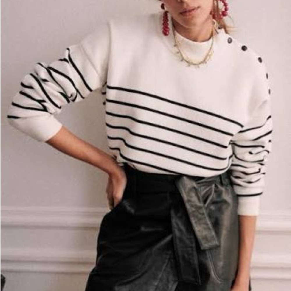 Striped Button-Detail Women's Top